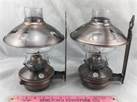 Pair of Wall Hanging Oil Lamps