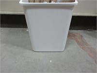 White Plastic Office Garbage Can