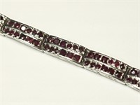 $925 St. Silver Ruby Bracelet