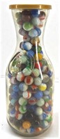 Glass Carafe Jar of Vintage Marbles