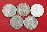 (5) 1943 Steel War Pennies