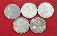 (5) 1943 Steel War Pennies