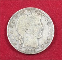 1909 S Barber Half Dollar