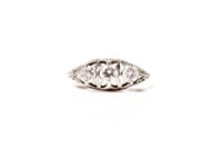 Art Deco gold & diamond trinity ring