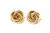 Pair of gold knot earrings