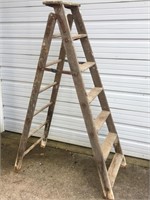 Wooden ladder.