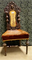 Antique Rococo Carved Chair - 45" x 20"