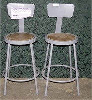 Pair Metal Stools 36"h 31" To Seat -Evidence Room