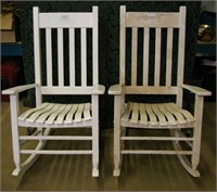 2pcs Vintage Dixie Slat Porch Rocking Chairs