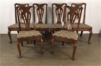 Set of six solid wood dining chairs