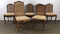 Set of 7 Caned Dining Chairs