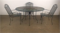 Table 3 chairs metal patio set