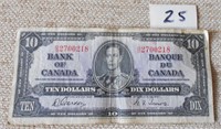 Old Canadian $10 Bill