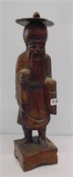 Wooden Carved Oriental Man 12"