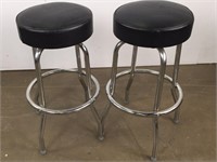 2 Chrome and vinyl bar stools