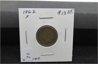 1862 INDIAN HEAD CENT F