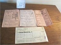4 1920's Purchase Receipts - Edison Electric Co