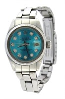 Ladies Oyster Precision Datejust Blue SS Rolex