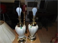 Pair of white lamps w. shades