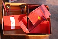 Group of red wagon parts