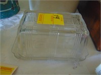 Glass retro butter dish