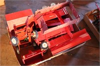 Red wagons and parts