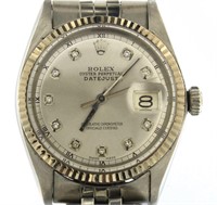 Men's SS Oyster Datejust Diamond Rolex Watch