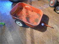 Orange pedal tractor wagon Allis Chalmers