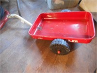 Red AMF pedal tractor wagon