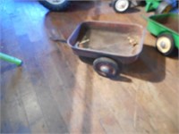 Red pedal tractor wagon