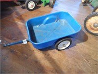 Blue pedal tractor wagon