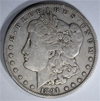 1891-CC MORGAN SILVER DOLLAR XF++