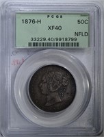 1876-H CANADA HALF DOLLAR PCGS XF40