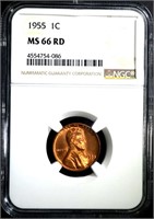 1955 LINCOLN CENT NGC MS66 RD