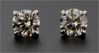 14kt White Gold Brilliant 1.02 ct Diamond Earrings