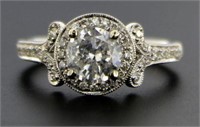 14kt Gold Round Brilliant 1.31 ct Diamond Ring