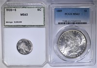 (2) GRADED COINS