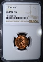 1954-S LINCOLN CENT NGC MS66RD
