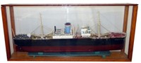 FOLK ART TANKER SHIP MODEL