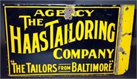 "HAAS TAILORING" FLANGE SIGN