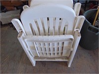 2 White Fold Up Deck Chairs