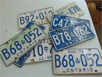Various Ontario Licence Plates - Various Years