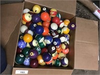 LARGE BOXED  LOT OF CUE BALLS