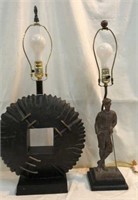 2 Ornamental Table Lamps w/ Shades Q5B
