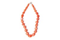 Natural pink coral beaded necklace