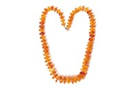 Natural graduated amber beaded necklace