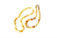 Two natural amber beaded necklaces
