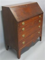 HEPPLEWHITE FRENCH FOOT MAHOGANY SLANT LID DESK