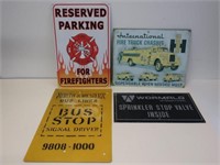 Four various vintage signs Wormald, Bus