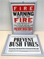 Two calico Prevent Bushfires signs